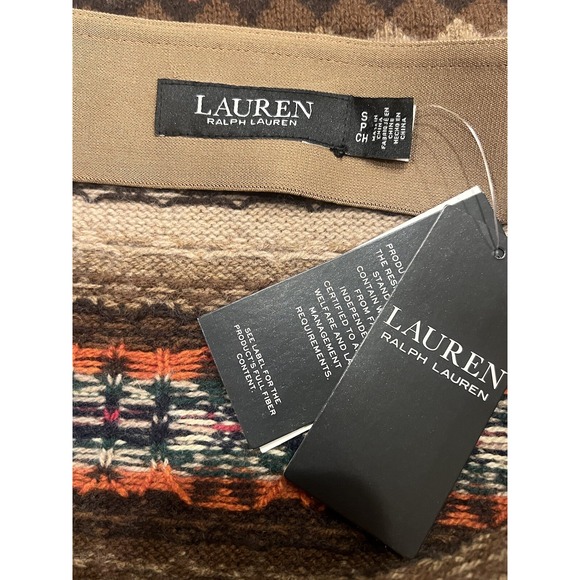 Lauren Ralph Lauren Wool Blend Southwestern Fair Isle Knit Pencil Skirt Small - Picture 3 of 5
